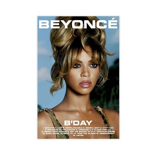 LoueN Beyoncé-Poster (16) Leinwand-Poster, Schlafzimmer-Dekor, Sportlandschaft, Büro, Raumdekoration, Geschenk, ungerahmt, 30 x 45 cm von LoueN