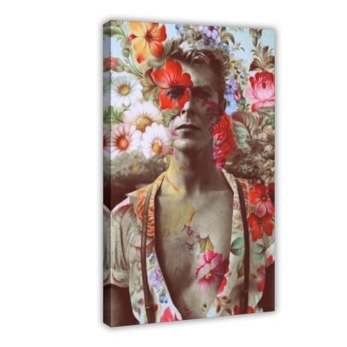 LoueN David Bowie-Poster (2) Leinwand-Poster, Schlafzimmer-Dekor, Sportlandschaft, Büro, Raumdekoration, Geschenk, Rahmen-Stil, 50 x 75 cm von LoueN