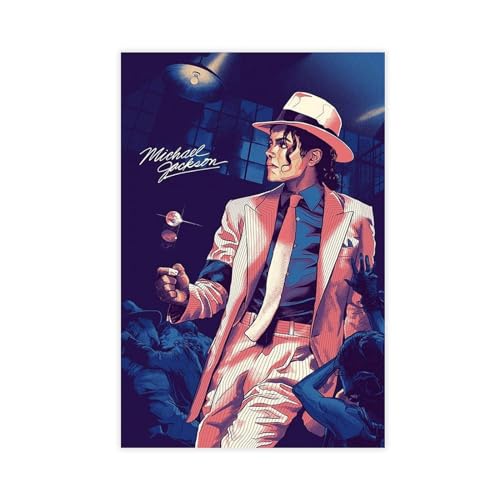Michael Jackson Schwarz-Weiß-Wandkunst-Poster, Leinwand-Poster, Wandkunst, Dekordruck, Bild Gemälde für Wohnzimmer, Schlafzimmer, Dekoration, ungerahmt, 20 x 30 cm von LoueN