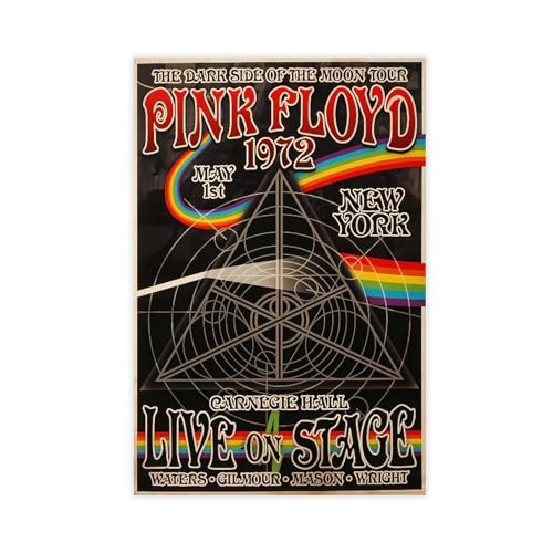 Poster auf Leinwand, Motiv: Pink Floyd The Dark Side Of The Moon Tour 1972, Wandkunst, Dekordruck, Bild Gemälde für Wohnzimmer, Schlafzimmer, Dekoration, ungerahmt, 20 x 30 cm von LoueN