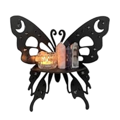 Loufy 1 x Schmetterlings-Ausstellungsregal, Holz, schwebendes Regal, Wand-Eckregal, stilvolles Eckregal, Schmetterlings-Eckregal von Loufy