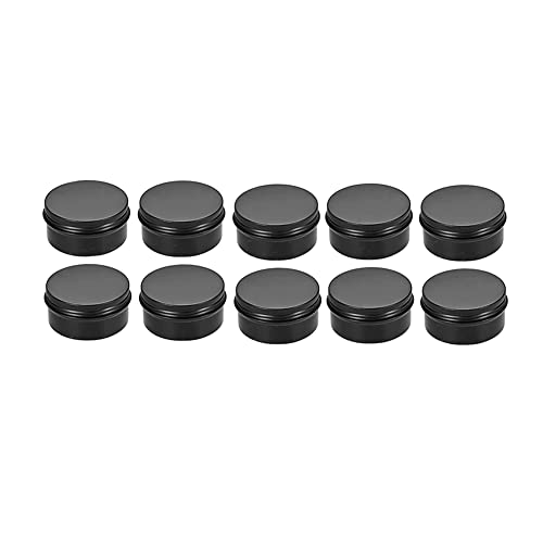 Loufy 10 Packungen Leere Gläser 80 Ml Schwarze Runde Aluminium-Blechdosen Schraubverschluss-Metall-Stahl-Dosen Lippenbalsam-Dosen Box Kosmetikbehälter von Loufy