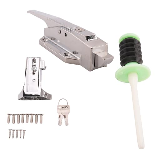 Loufy Türriegel für Kühlertüren, Sicherheits-Gefrierschrank-Türriegel, -Set mit verstellbarem Offset- und Innenauslöser und Schlüsseln Loufy Türriegel für Kühlertüren, Sicherheits-Gefrierschrank-Türriegel, -Set mit verstellbarem Offset- und Innenauslöser und Schlüsseln von Loufy