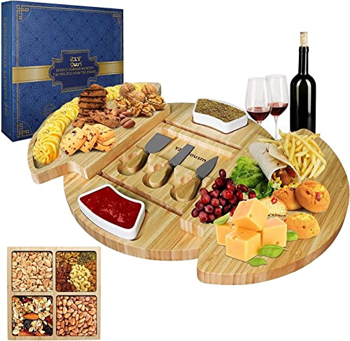 Louis Donné Käsebrett mit Käsewerkzeugen, Käseplatte Charcuterie-Brett-Platten-Set Serviertablett für Weincracker Brie und Fleisch, großer Dicker Holzserver, Hauswärmgeschenk für Feinschmecker… von Louis Donné