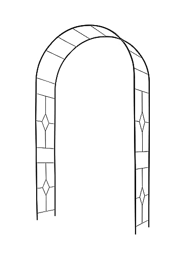 Gartenbogen aus Buntglas, rund, 16 mm, 130 x 40 x 250 cm, Schwarz von Louis Moulin