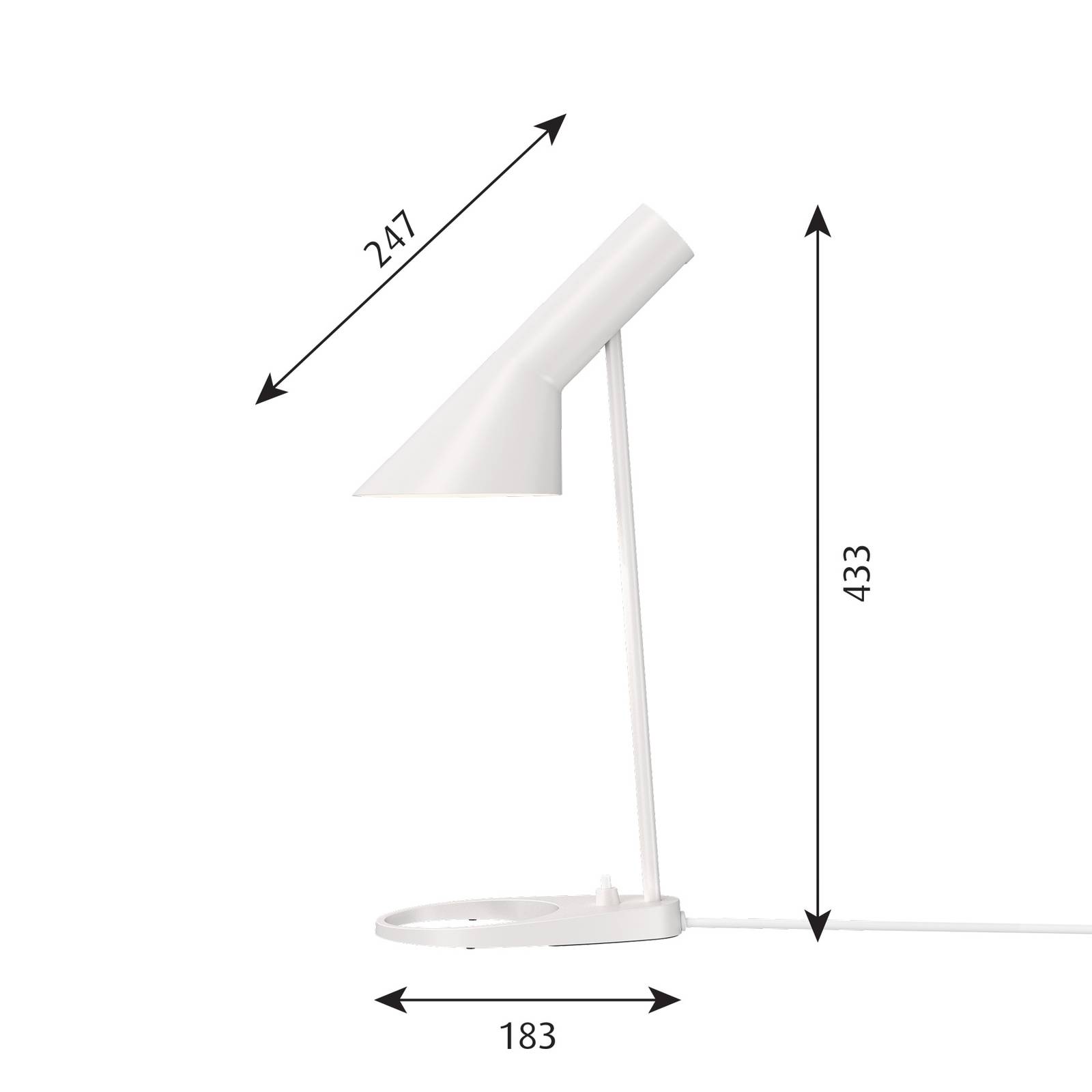 Louis Poulsen AJ Mini Tischlampe, weiß von Louis Poulsen