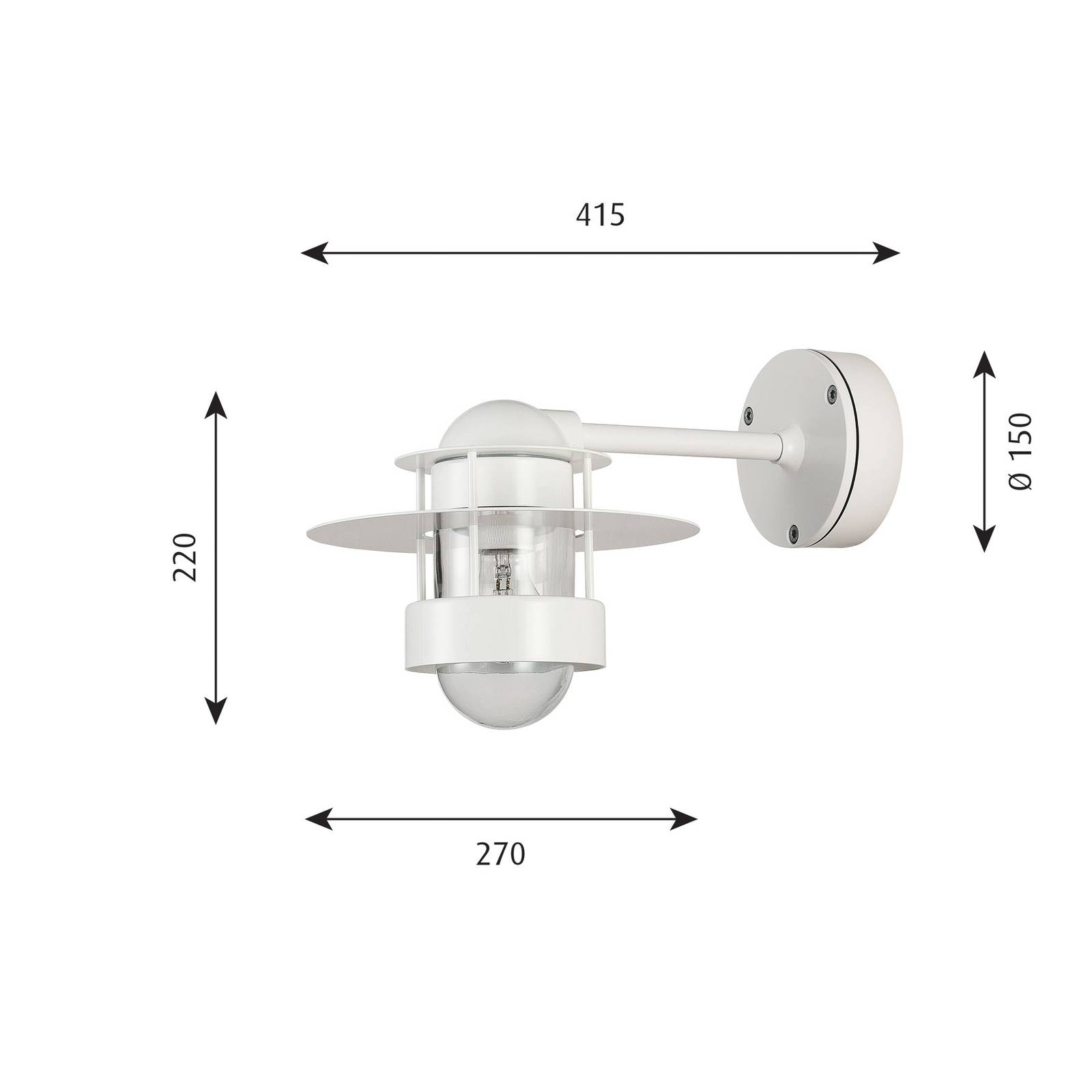 Louis Poulsen Albertslund Wandlampe 41,5 cm weiß von Louis Poulsen