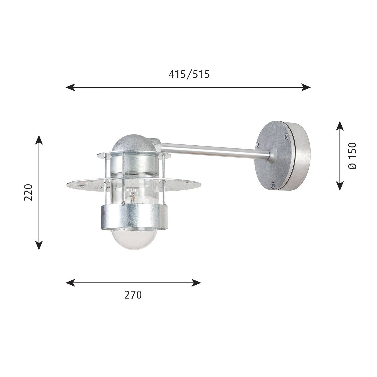 Louis Poulsen Albertslund Wandlampe 51,5 verzinkt von Louis Poulsen