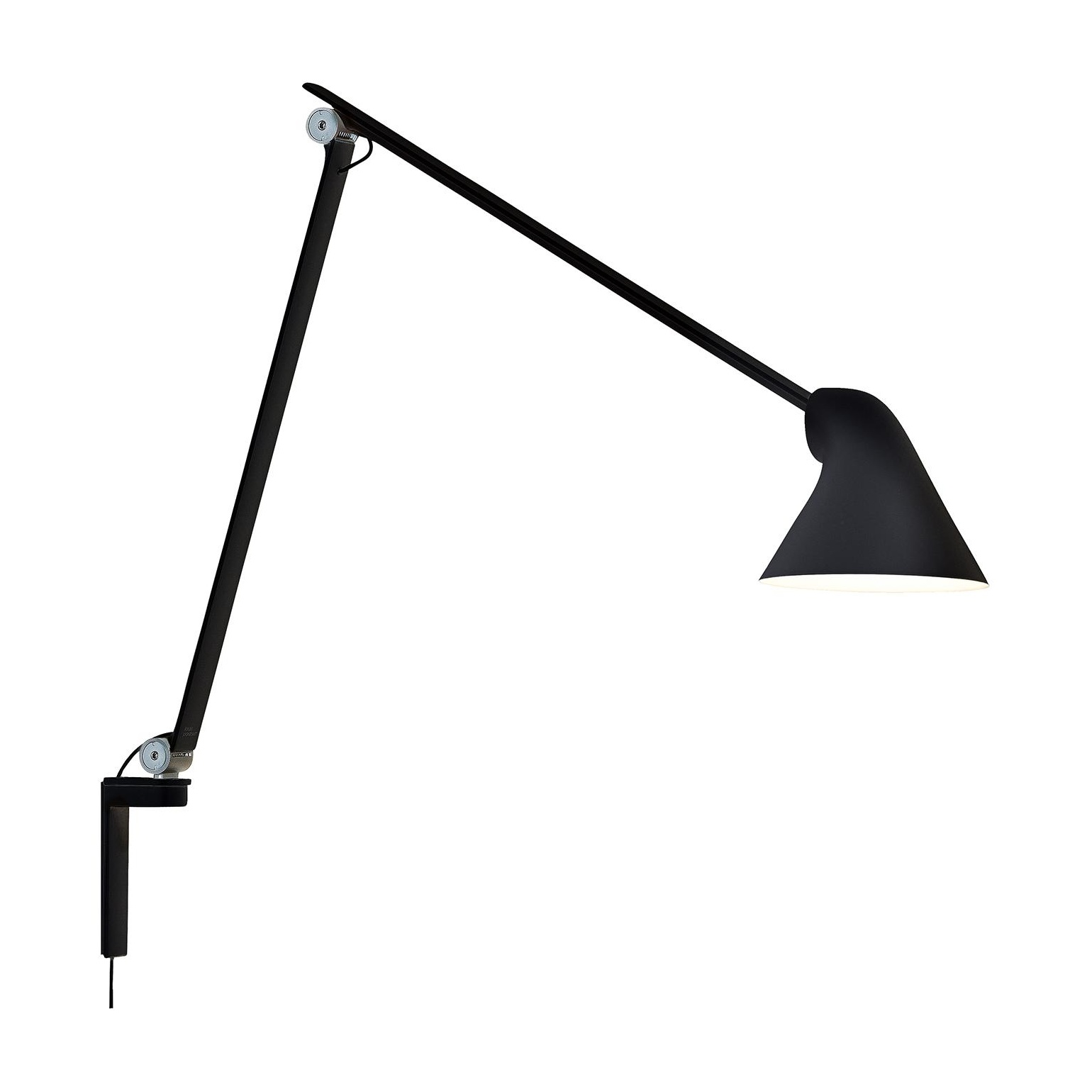 Louis Poulsen - NJP LED Wandleuchte lang - schwarz/pulverbeschichtet/LxBxH 48x14,9x60,5cm/2700K/529lm von Louis Poulsen