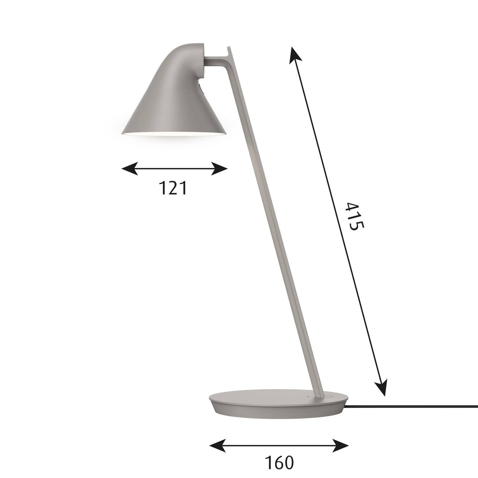 Louis Poulsen NJP Mini LED-Tischleuchte hellgrau von Louis Poulsen