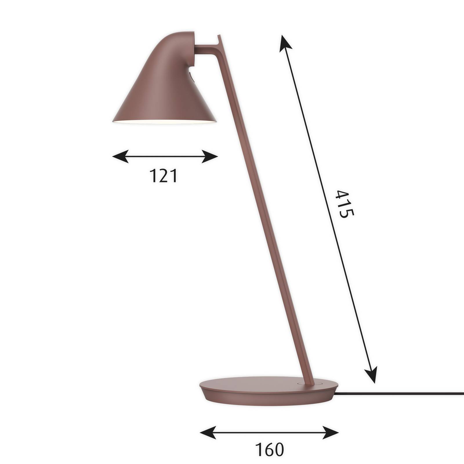 Louis Poulsen NJP Mini LED-Tischleuchte rosébraun von Louis Poulsen