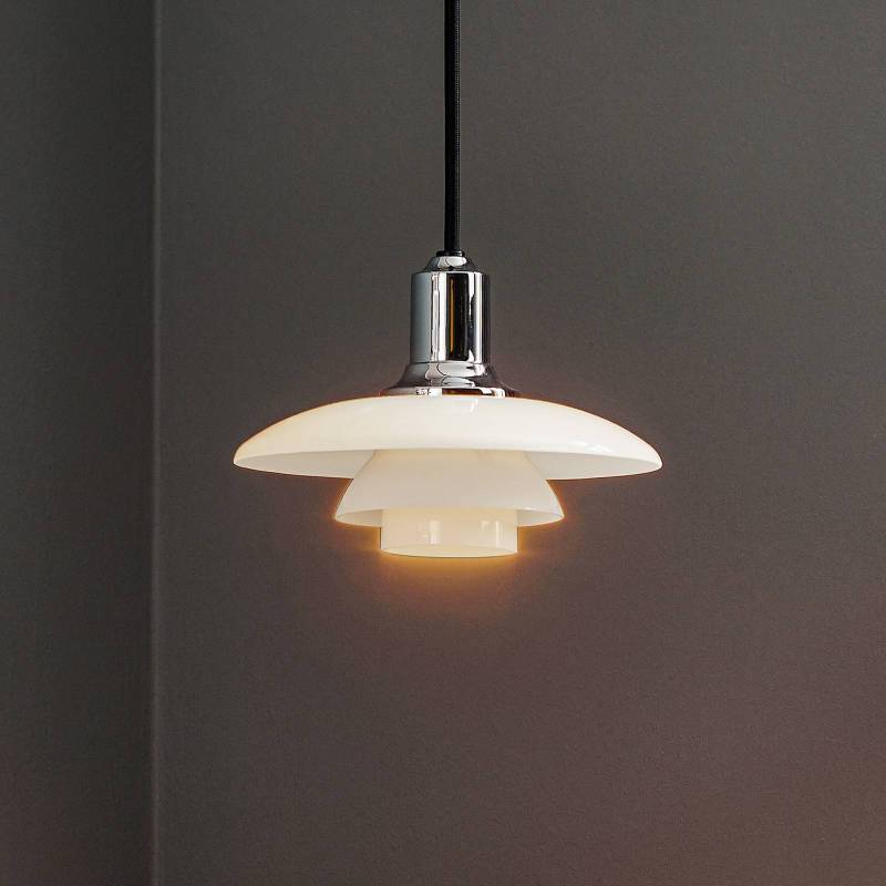 Louis Poulsen Pendelleuchte PH 2/1, Ø 20 cm, chrom, Glas von Louis Poulsen