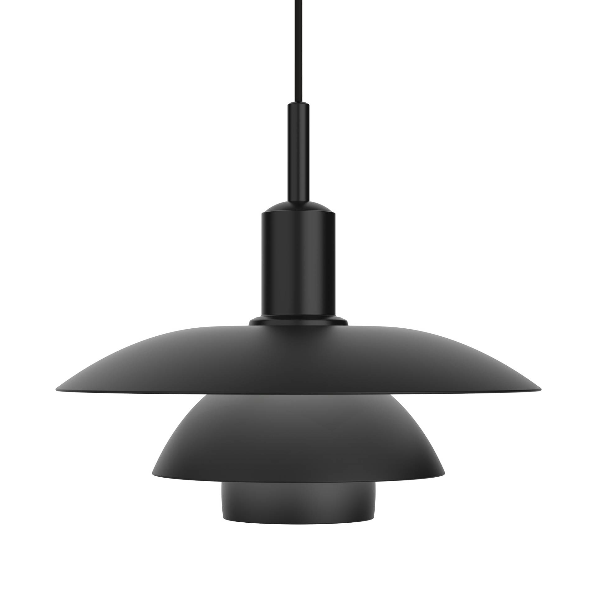 Louis Poulsen - PH 5/5 LED Pendelleuchte Metall - soft touch schwarz/lackiert/HxØ 43x50cm/LED 41W/ 2700K/ 1193lm/ Phasendimmer von Louis Poulsen