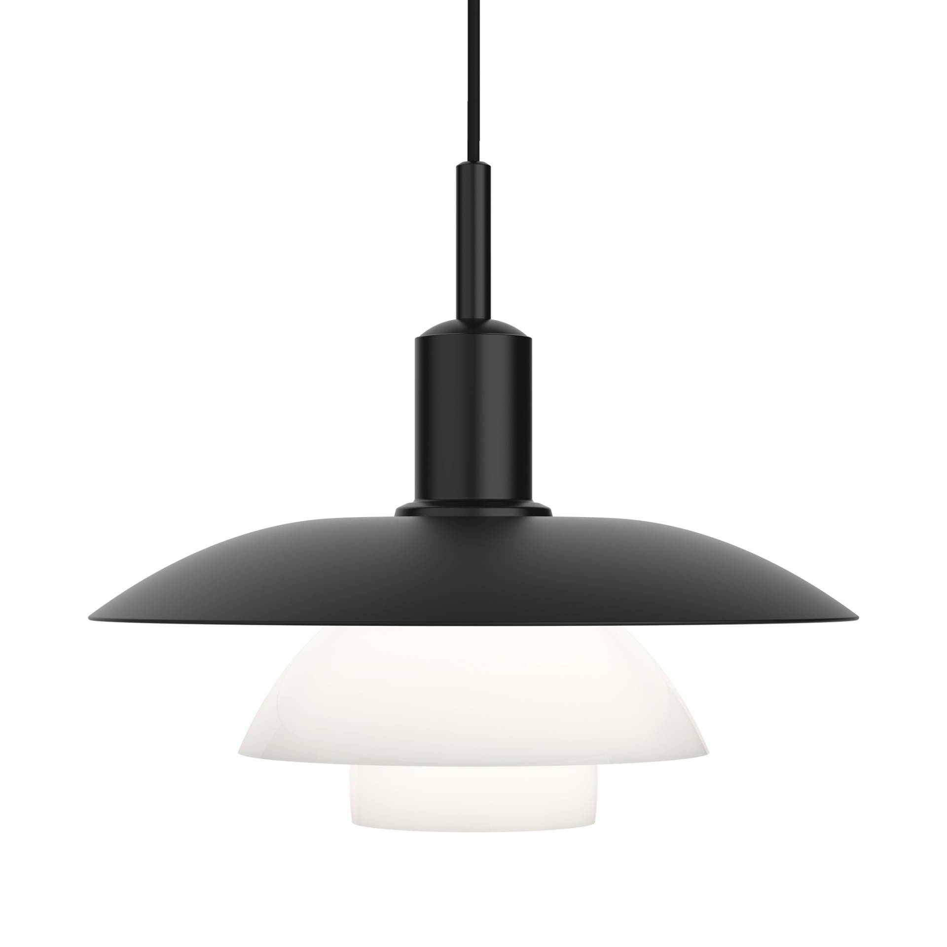 Louis Poulsen - PH 5/5 LED Pendelleuchte Opalglas und Metall - opal, soft touch schwarz/lackiert/HxØ 43x50cm/LED 41W/ 3000K/ 2296lm/ Phasendimmer von Louis Poulsen