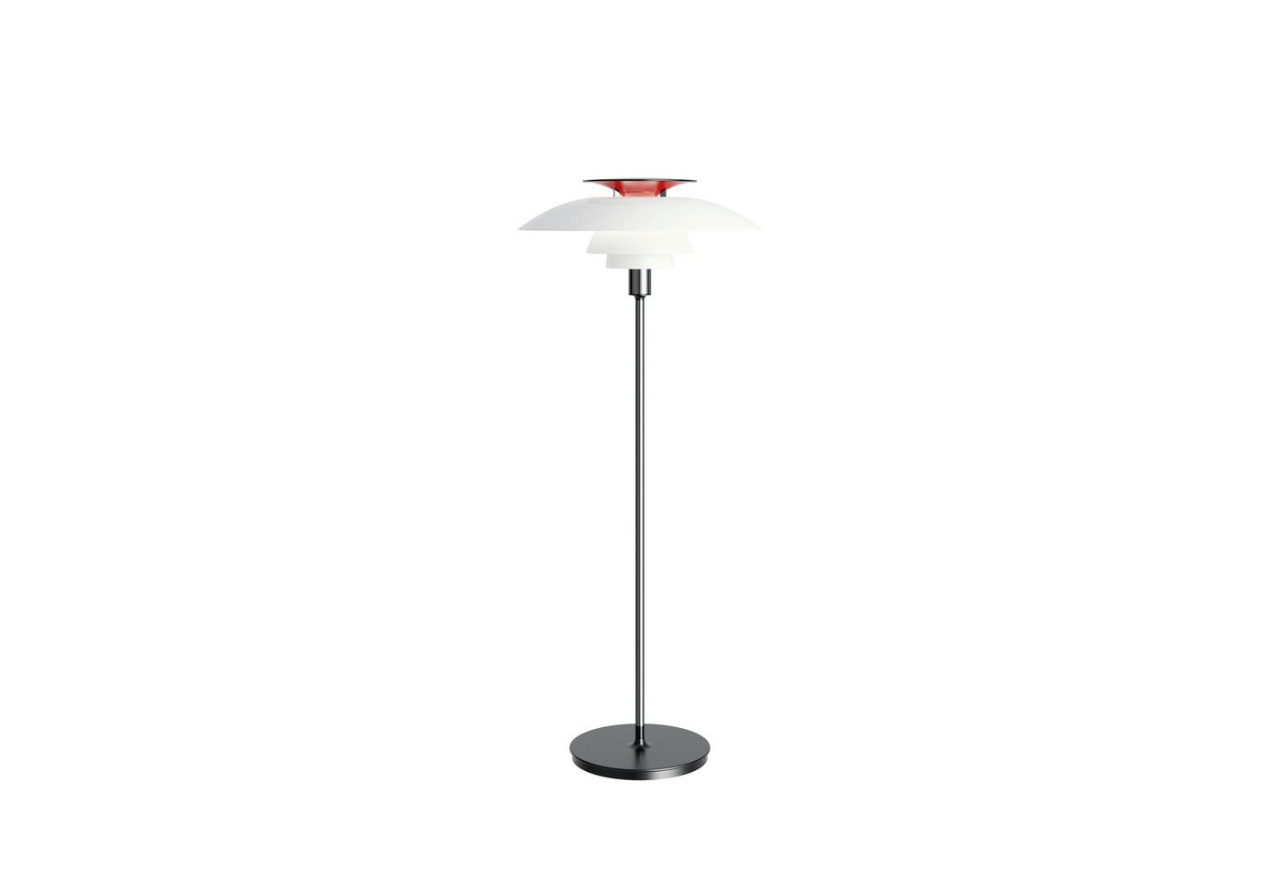 Louis Poulsen Stehlampe Louis Poulsen PH 80 mit Schalter White opal acryl/black, ohne Leuchtmittel von Louis Poulsen