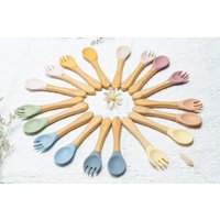 Personalisiertes Babybesteck/Babybesteck-Set Gabel Und Löffel Aus Holz Geburtsgeschenk Weihnachtsgeschenk von LouisAnaCreation