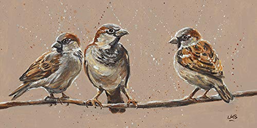 Louise Brown 'Bird Talk' Kunstdruck auf Leinwand,30 x 60 cm von Louise Brown