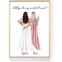 Personalisierter Braut - Und Trauzeugin-Druck, Willst Du Mein Trauzeugin-Geschenk Sein, Trauzeugin-Vorschlag, Brautgeschenk, Briefkastengeschenk von LouiseAnnDesigns