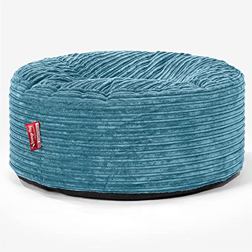 Lounge Pug, Sitzhocker Pouf, Sitzpouf, Cord Türkis von Lounge Pug