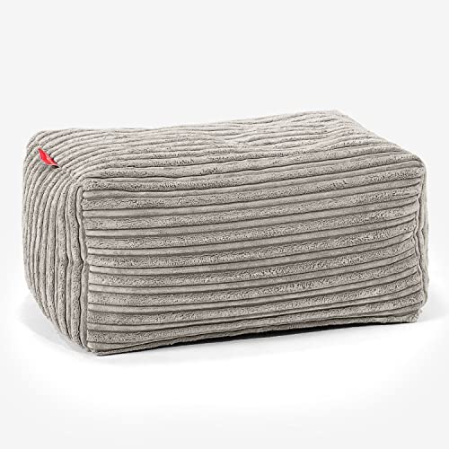 Lounge Pug Kleiner Fußhocker Pouf, Nerzfarben Cordstoff, Sitzpouf, Pouf Sitzsack Hocker Wohnzimmer von Lounge Pug