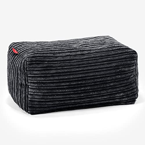 Lounge Pug, Fußhocker Pouf, Cord Schwarz von Lounge Pug