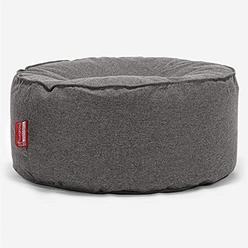 Lounge Pug, Sitzhocker Pouf, Sitzpouf, Interalli Wolle Grau von Lounge Pug