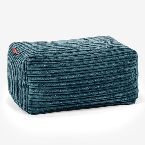 Lounge Pug Kleiner Fußhocker Pouf, Blaugrün Cordstoff, Sitzpouf, Pouf Sitzsack Hocker Wohnzimmer von Lounge Pug