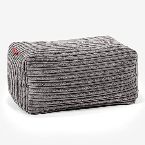 Lounge Pug, Fußhocker Pouf, Cord Schiefergrau von Lounge Pug