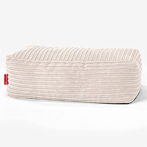 Lounge Pug, Groß Fußhocker Pouf, Cord Creme von Lounge Pug