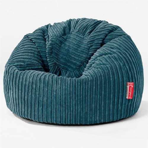 Lounge Pug, Kinder Klassischer Sitzsack Sessel, Cord Blaugrün von Lounge Pug