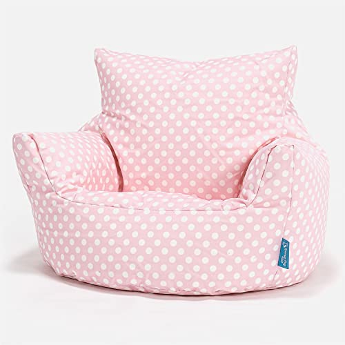 Lounge Pug, Kindersessel Sitzsack, Sitzsack Kinder, Druck Pink Getupft von Lounge Pug