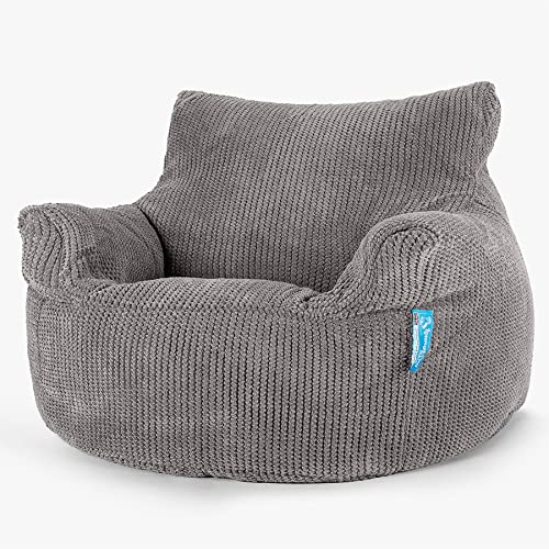 Lounge Pug, Kindersessel Sitzsack, Sitzsack Kinder, Pom-Pom Anthrazit von Lounge Pug