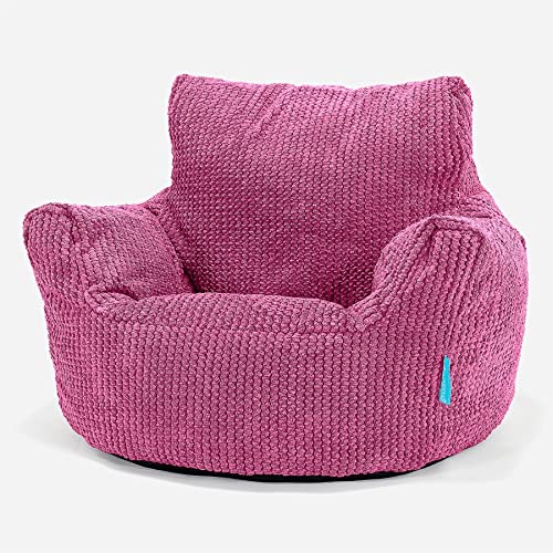 Lounge Pug, Kindersessel Sitzsack, Sitzsack Kinder, Pom-Pom Pink von Lounge Pug