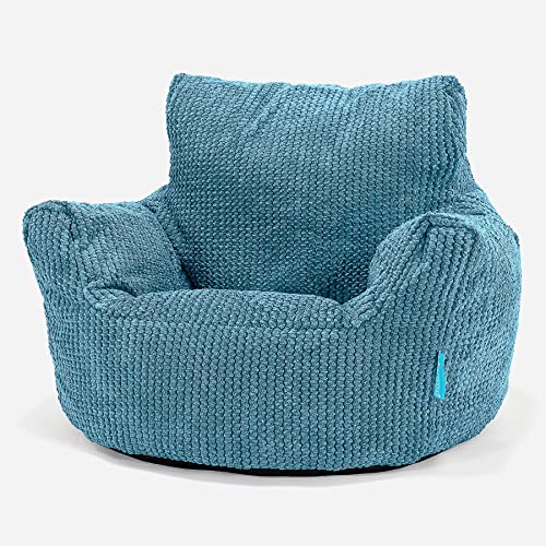 Lounge Pug, Kindersessel Sitzsack, Sitzsack Kinder, Pom-Pom Türkis von Lounge Pug