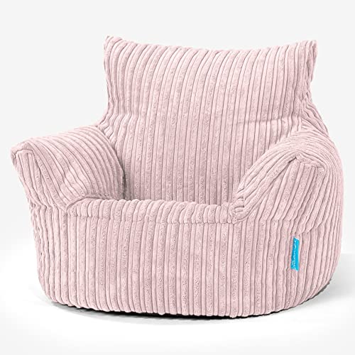 Lounge Pug Klein Kindersessel Sitzsack für 1-3 Jahren, Rosa Cordstoff, Mini-Sessel Kinderstuhl Kuschelsessel, Kindermöbel für Kinderzimmer von Lounge Pug