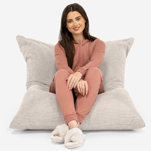 Lounge Pug, Riesen Sitzsack XXL, Sitzkissen, Pom-Pom Creme von Lounge Pug