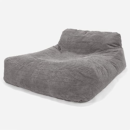 Lounge Pug, Schlafsofa Sitzsack, Chaiseloungue, Pom-Pom Anthrazit von Lounge Pug