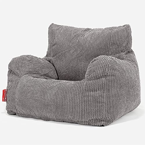 Lounge Pug, Sitzsack Ohrensessel, Pom-Pom Anthrazit von Lounge Pug