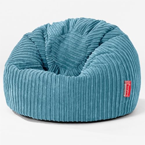 Lounge Pug - Cord - Sitzsack Kinder - Kinder Klassischer Sitzsack Sessel - Türkis von Lounge Pug