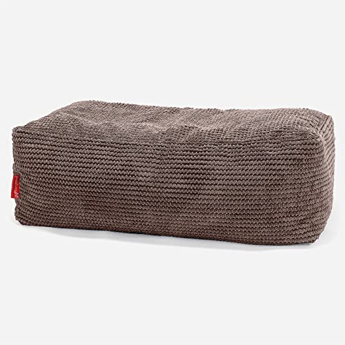 Lounge Pug Groß Fußhocker Pouf, Schoko Pom-pom Waffelstof, Sitzpouf, Pouf Sitzsack Hocker Wohnzimmer von Lounge Pug