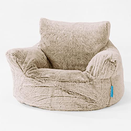 Lounge Pug - Kindersessel Sitzsäcke - Sitzsack Kinder - Kaninchen Kunstfell Goldbraun von Lounge Pug