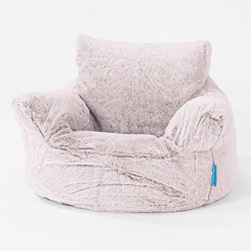 Lounge Pug - Kindersessel Sitzsäcke - Sitzsack Kinder - Kaninchen Kunstfell Pastellrosa von Lounge Pug