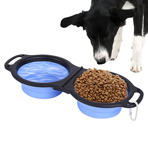 Faltbare Silikon-Hundenäpfe | Faltbare Näpfe für Hunde – Faltbarer Wassernapf für Hunde, rutschfeste Silikon-Futterschale, langsames Futter-Design mit Karabiner, Loupsiy von Loupsiy