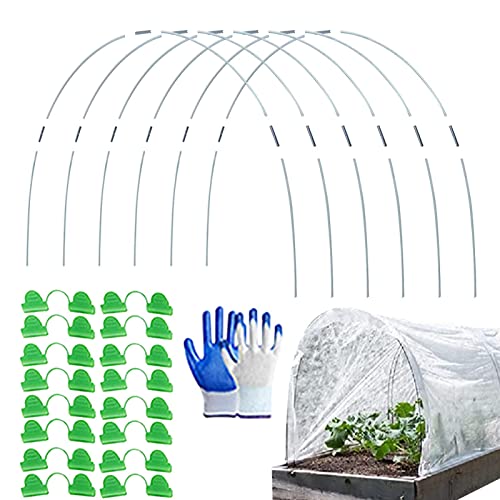 Loupsiy Gartenreifen für Hochbeete, 0,4 m DIY Gewächshäuser Kits Fiberglas Grow Tunnel, Stabile Rostfreie Grow Tunnel Stützen für Gartenstoff, Schattenfolie, Barrierennetz von Loupsiy