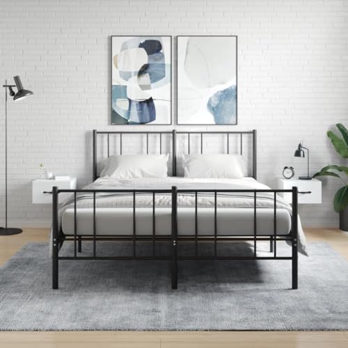 Lourien Wand-Nachttisch 2 STK Hängende Couchtisch Nachtkommode Beistelltisch Trendige Modern Möbel Eleganten Design für Schlafzimmer Bett Wohnzimmer Weiß 35x35x20 cm von Lourien