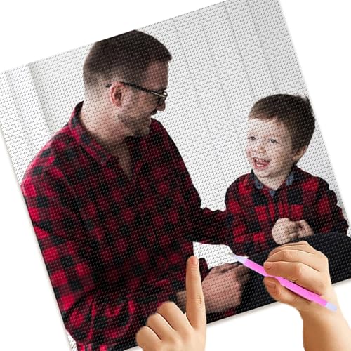 Diamant-Malerei-Set mit Ihrem eigenen Foto, personalisierte 5D-Diamantkunst, runder Bohrer, DIY Handwerk für Erwachsene (50 x 70 cm) von Lousrion