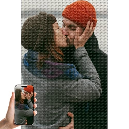 Individuelle 5D-Diamant-Kunst-Malerei-Kits, DIY personalisierte Foto-Diamantkunst für Erwachsene, erstellen Sie Ihr eigenes Bild, runder Bohrer, Heimdekoration (20 x 30 cm) von Lousrion