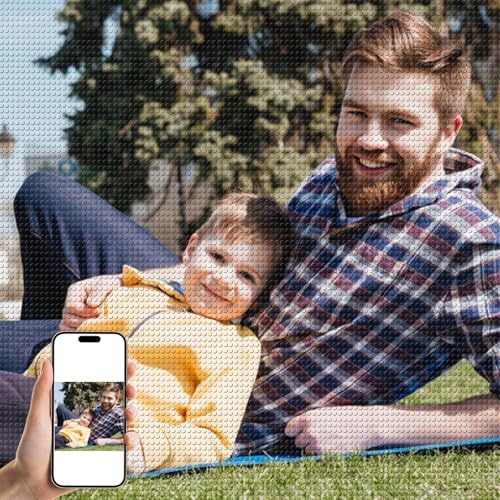 Individuelles Diamant-Kunstgemälde für Erwachsene – DIY personalisierte Foto-Diamant-Malerei-Kits, runder Bohrer, Geschenk für Geburtstag, Weihnachten, Wanddekoration für Zuhause (40 x 50 cm) von Lousrion