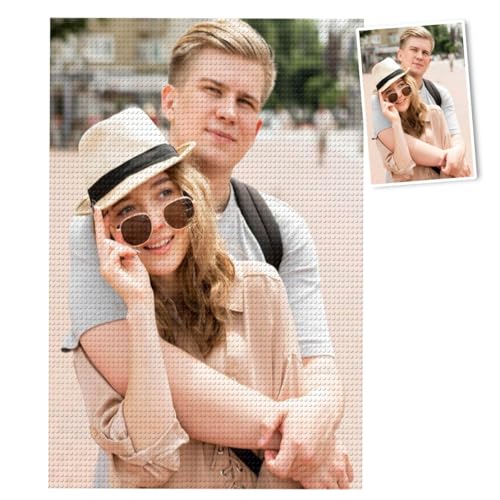 Individuelles Foto-Diamant-Kunstgemälde, 5D-DIY-Set für Erwachsene, runde Bohrer, Heimdekoration und Geschenkidee (25 x 35 cm) von Lousrion