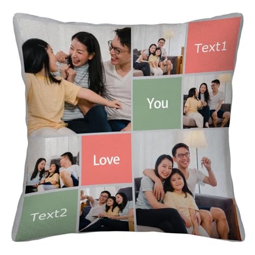 Lousrion Personalisierter Kissenbezug mit Foto & Text - Custom Collage Kissenbezug Geschenk für Paare Eltern Freunde Dekorative Home Sofa Kissen für Jahrestag Weihnachten Lousrion Personalisierter Kissenbezug mit Foto & Text - Custom Collage Kissenbezug Geschenk für Paare Eltern Freunde Dekorative Home Sofa Kissen für Jahrestag Weihnachten von Lousrion